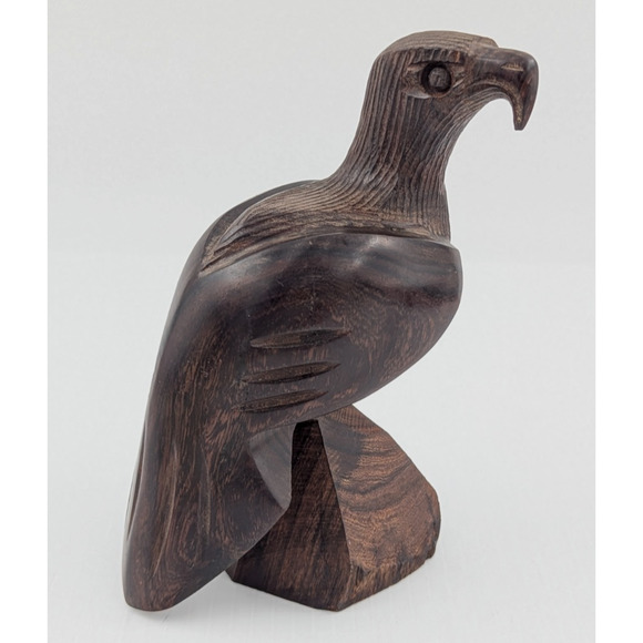 Unbranded Other - Vintage Hand Carved Ironwood Eagle Sculpture 6” Bird of Prey Falcon